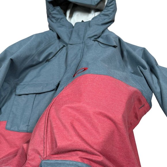 Oakley Cottage Insulated Snowboard Jacket Men's‎ Sz M Medium Gray / Red - Picture 7 of 10